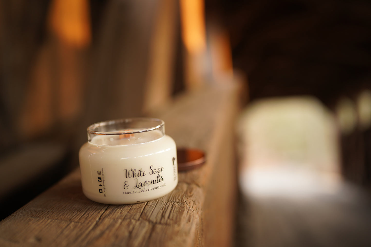 White Sage & Lavender Wooden Wick Candle