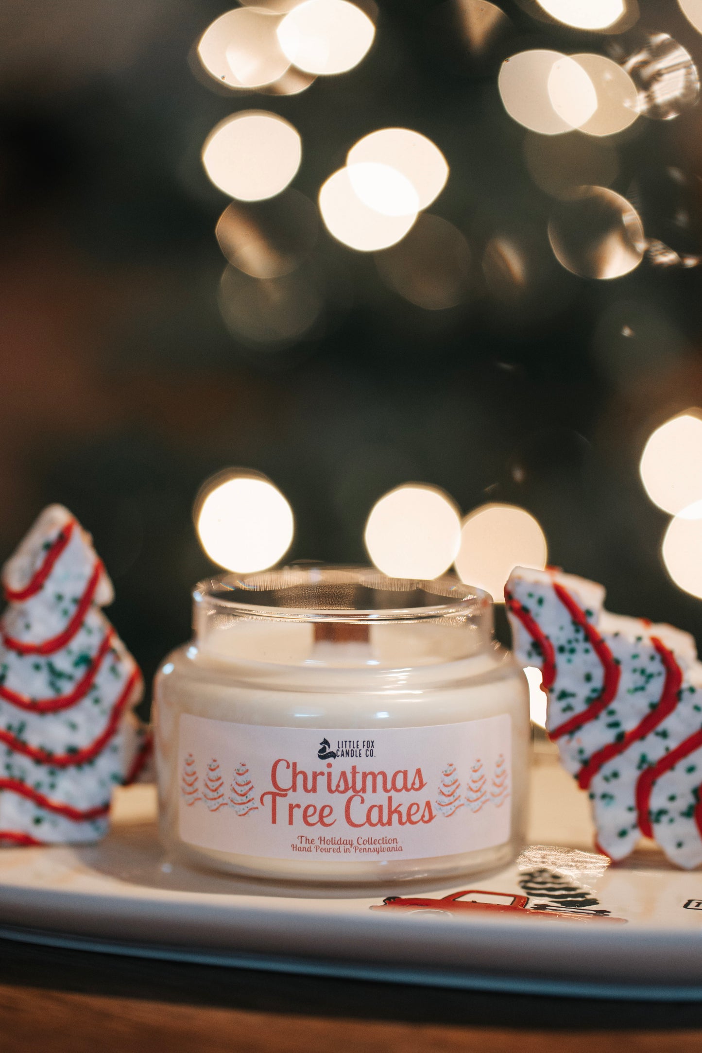 Christmas Tree Cakes Wooden Wick Candle