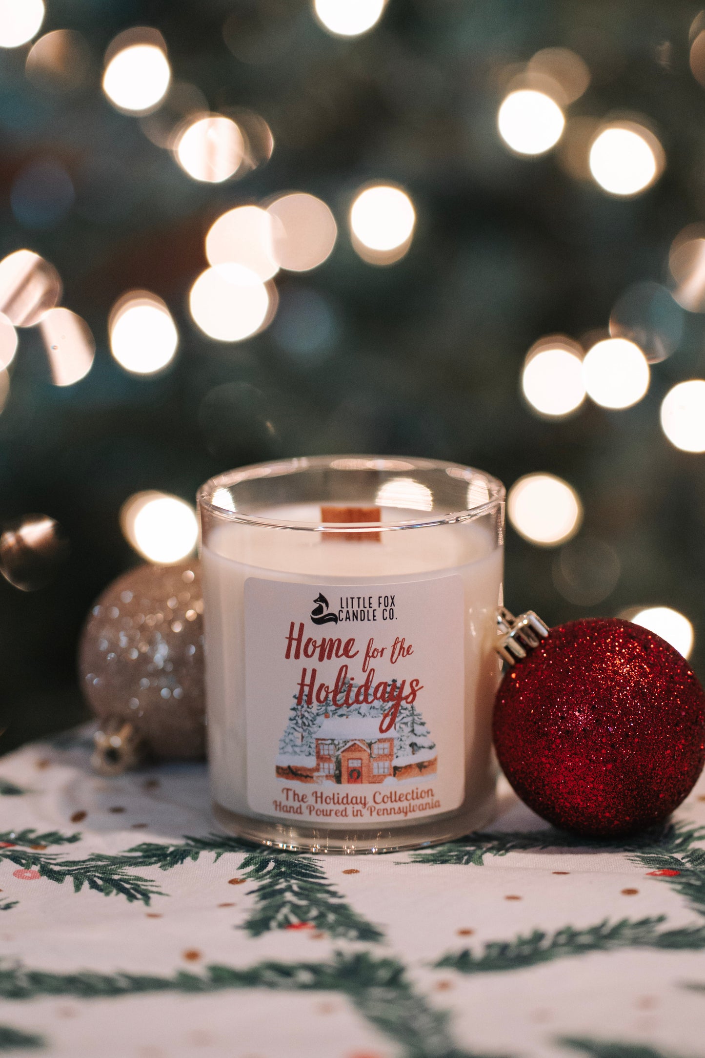 Home for the Holidays Wooden Wick Candle