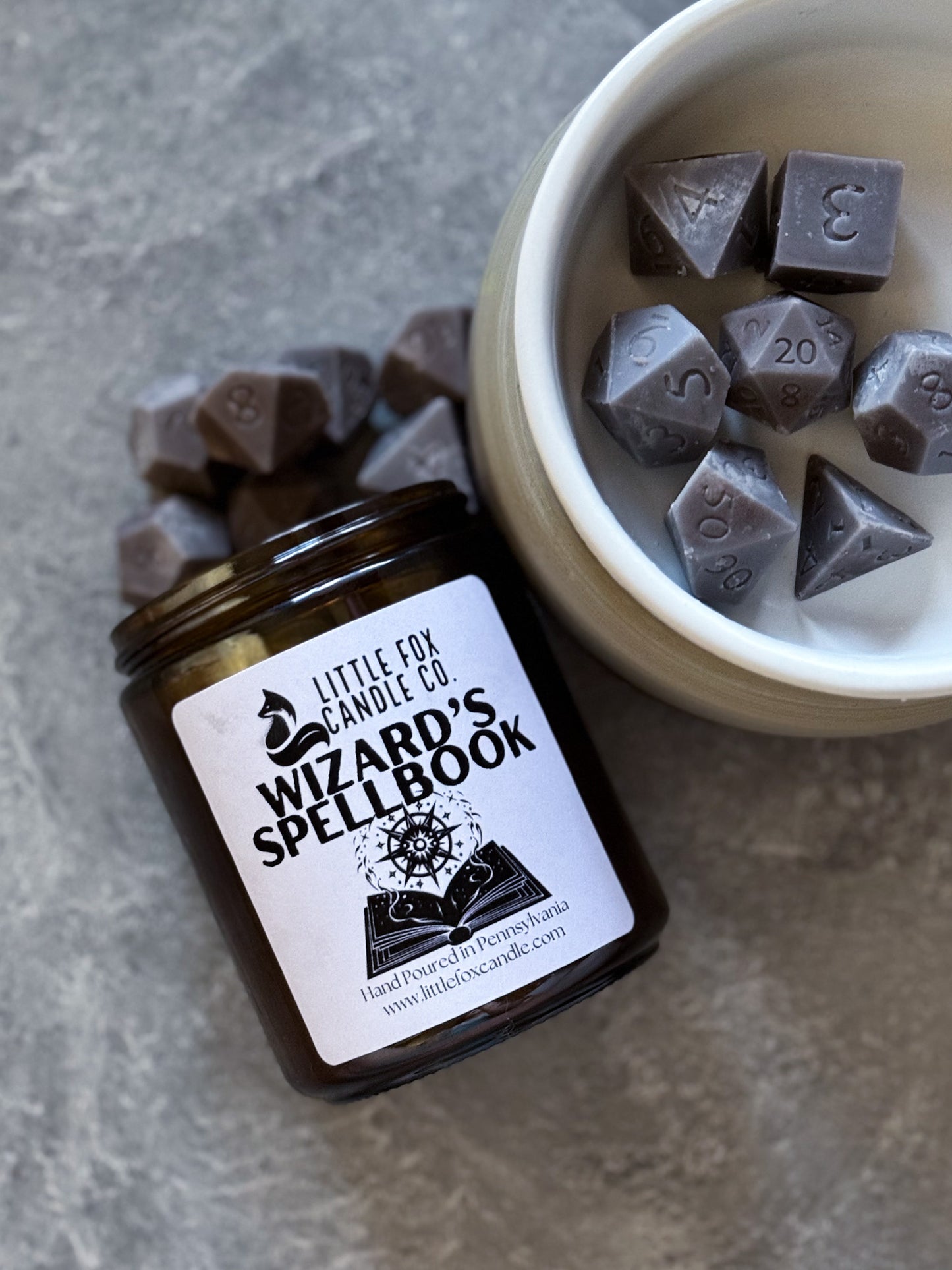 Wizard's Spellbook Wax Melt Dice Set