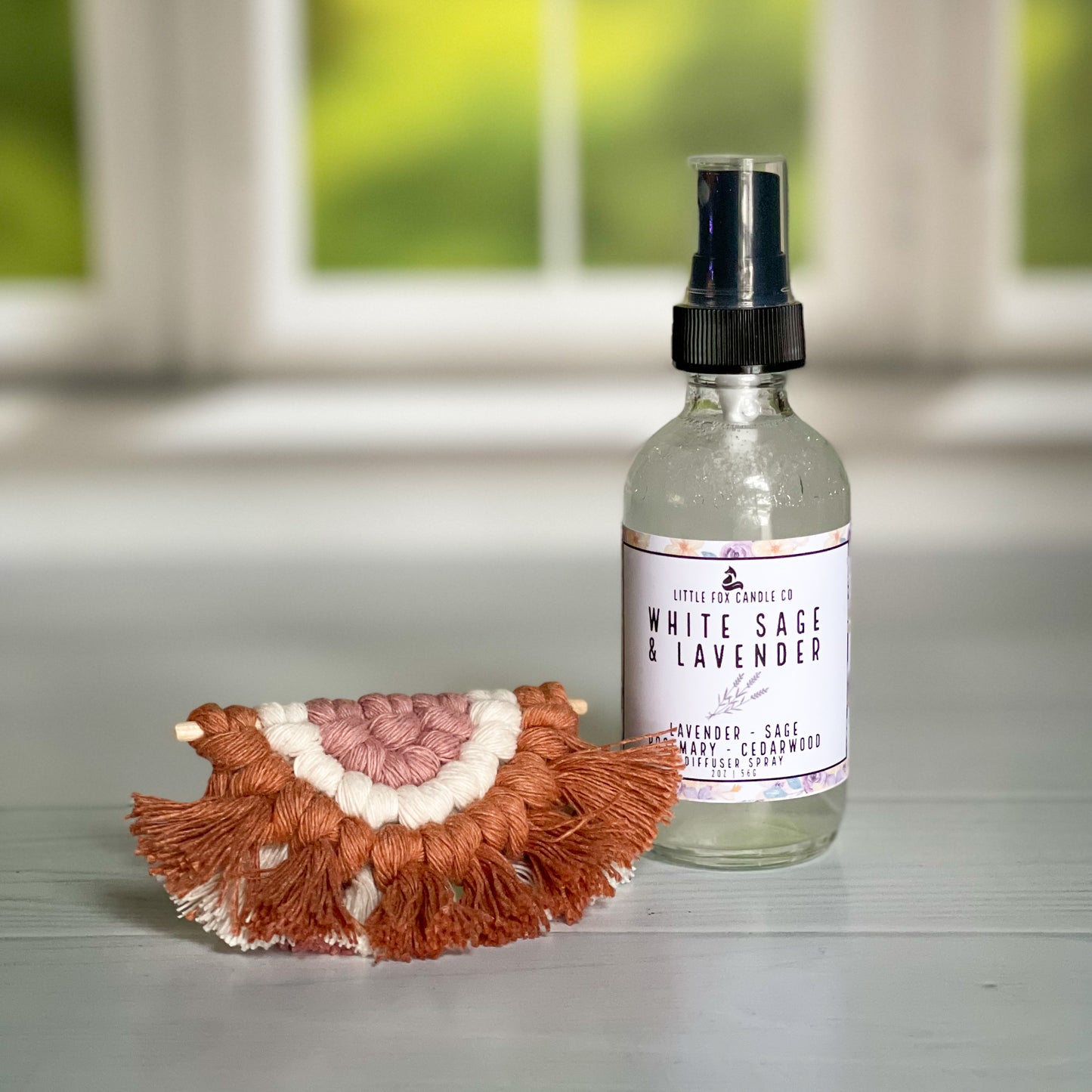 White Sage & Lavender Macrame Car Diffuser Clip Bundle