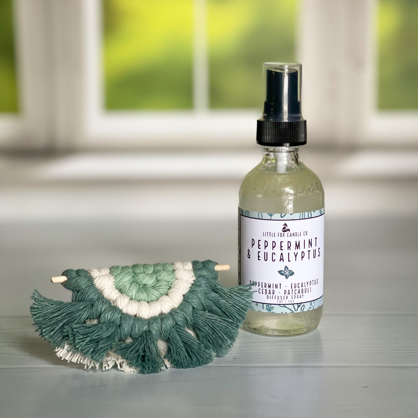 Peppermint & Eucalyptus Macrame Car Diffuser Clip Bundle