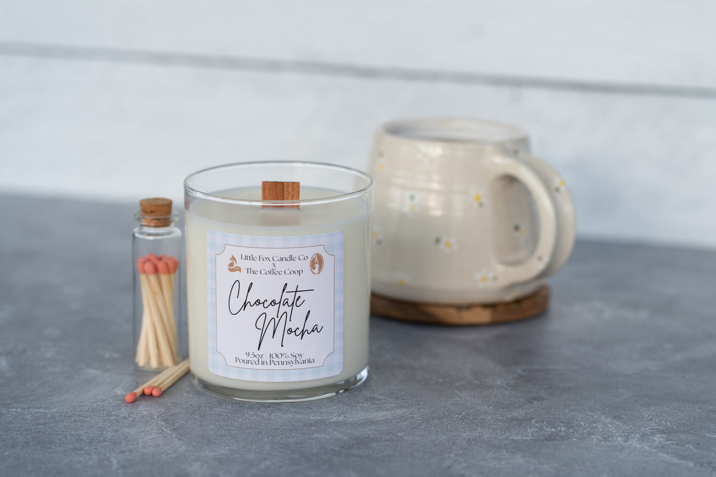 Chocolate Mocha Wooden Wick Candle