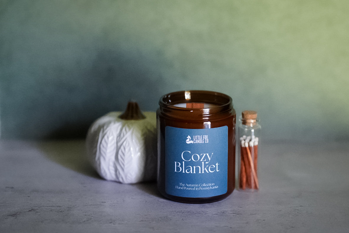 Cozy Blanket Wooden Wick Candle