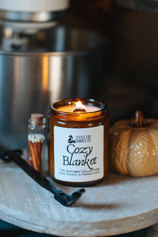 Cozy Blanket Wooden Wick Candle