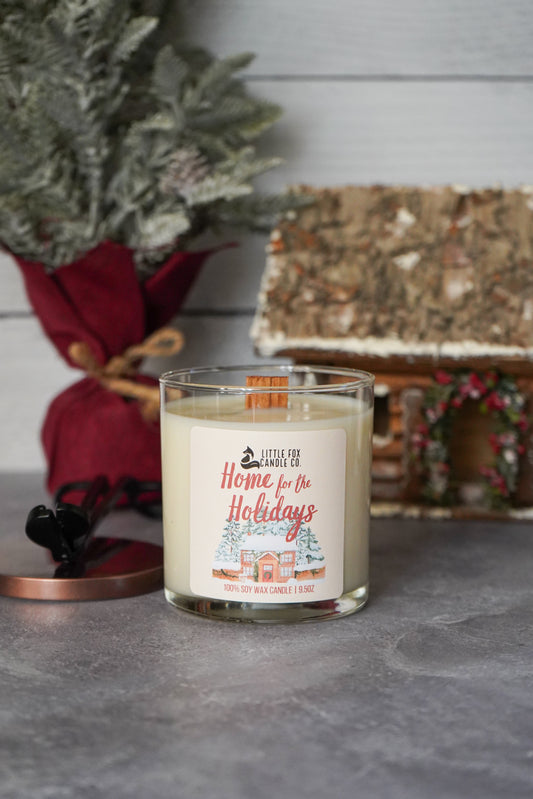 Home for the Holidays Wooden Wick Candle