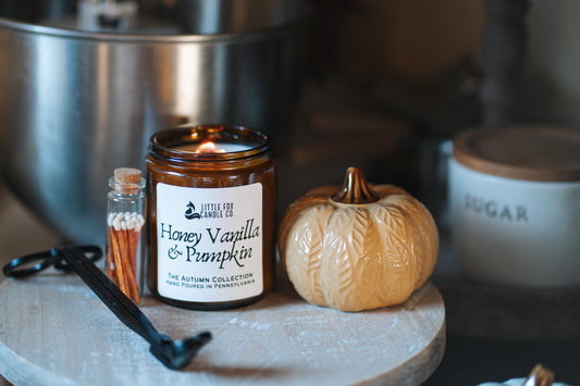 Honey Vanilla & Pumpkin Wooden Wick Candle