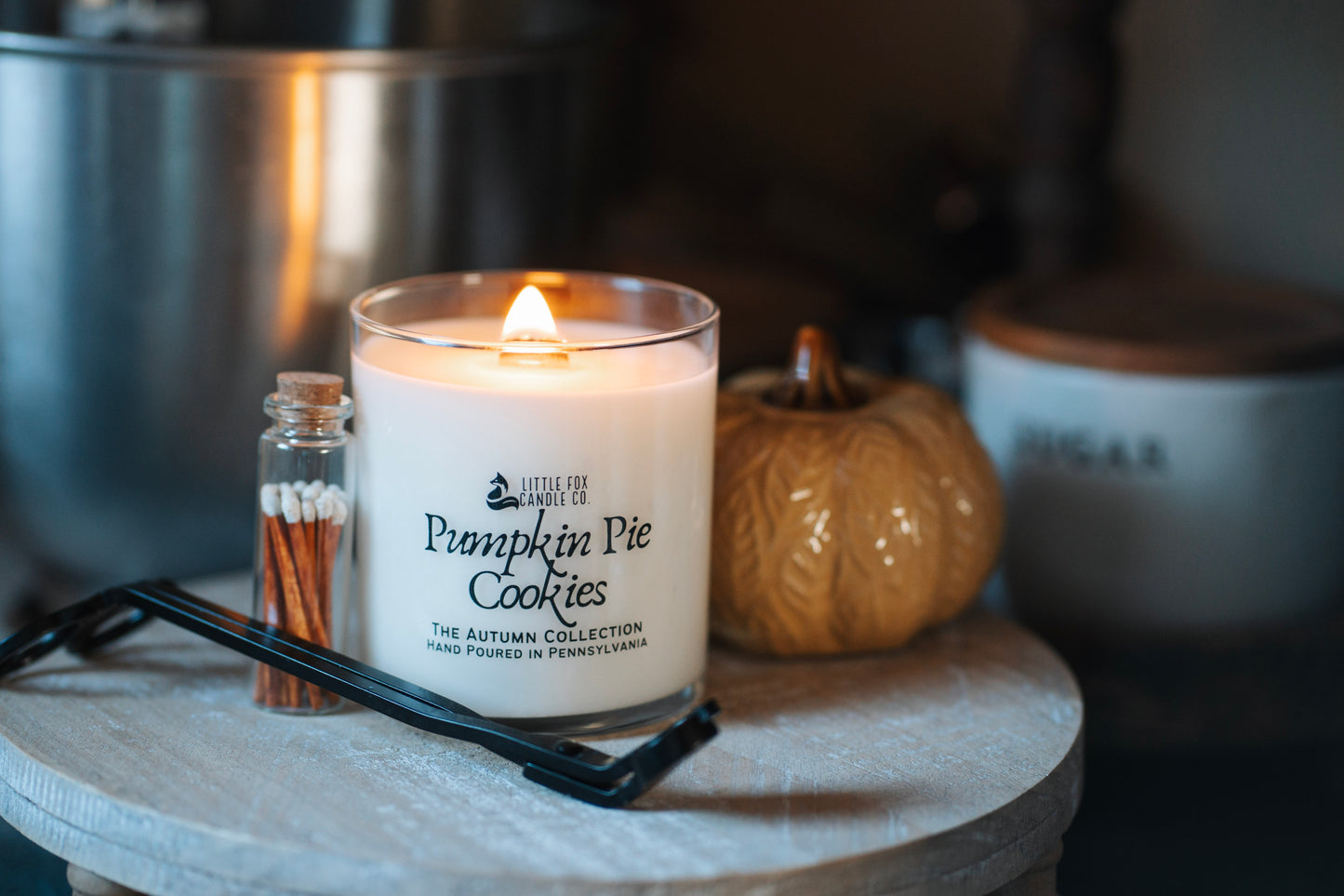Pumpkin Pie Cookies Wooden Wick Candle