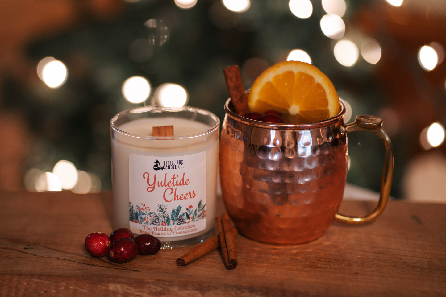 Yuletide Cheers Wooden Wick Candle