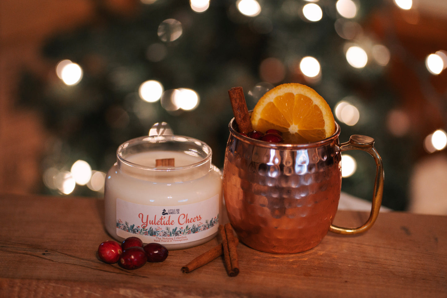 Yuletide Cheers Wooden Wick Candle