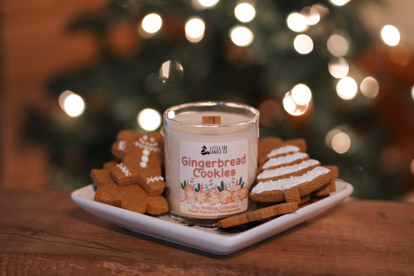 Gingerbread Cookies Wooden Wick Candle