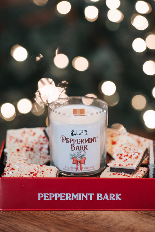 Peppermint Bark Wooden Wick Candle