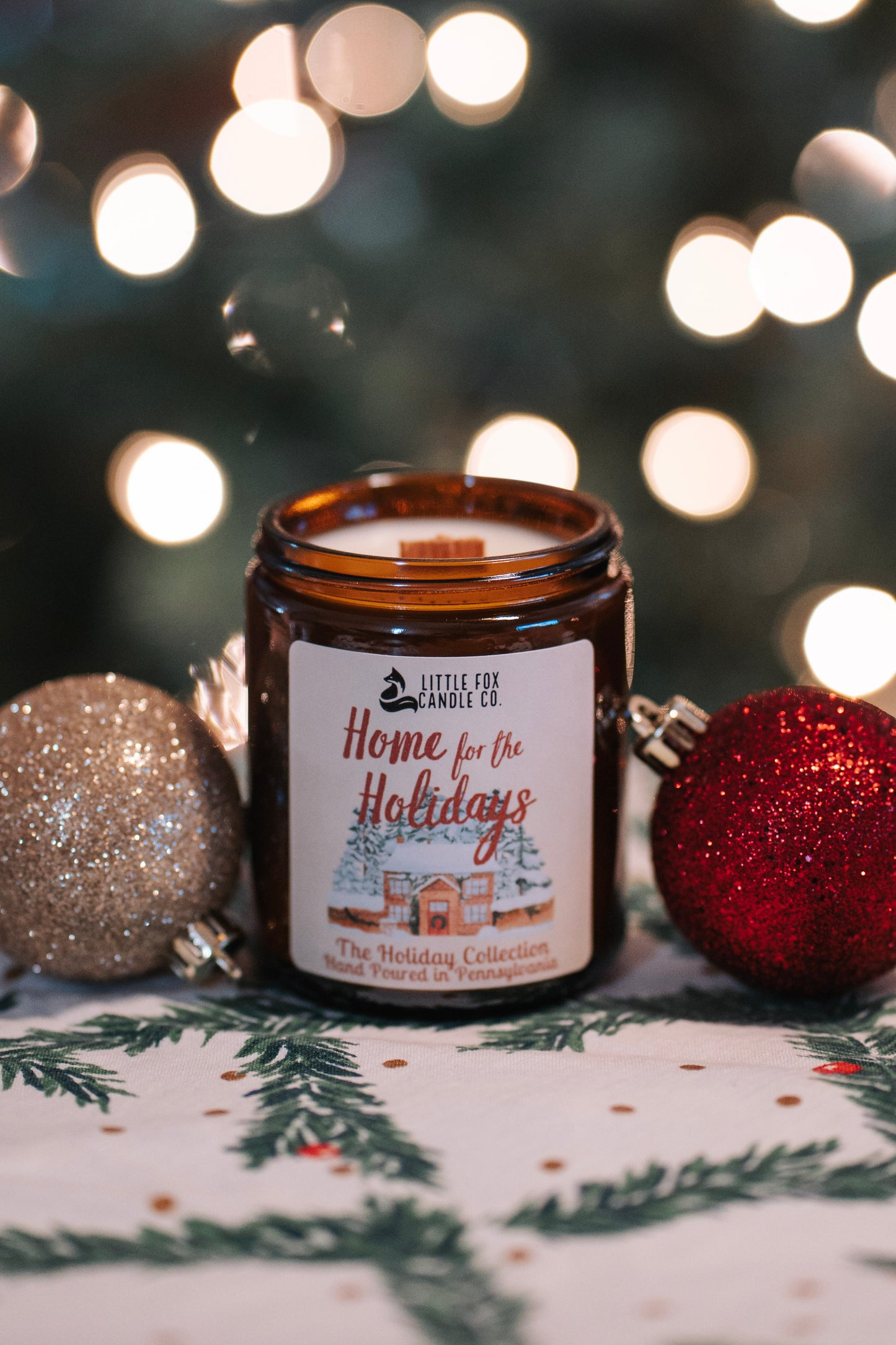 Home for the Holidays Wooden Wick Candle