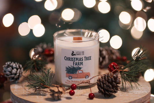 Christmas Tree Farm Wooden Wick Candle