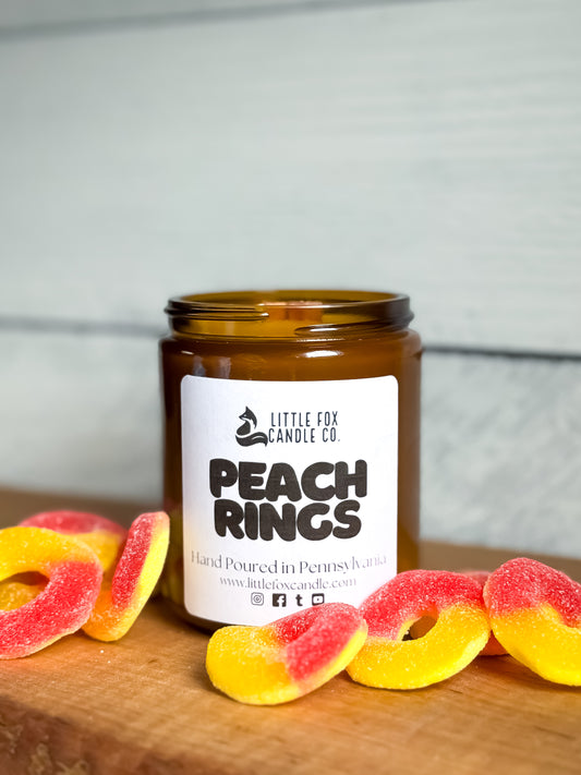 Peach Rings Wooden Wick Candle