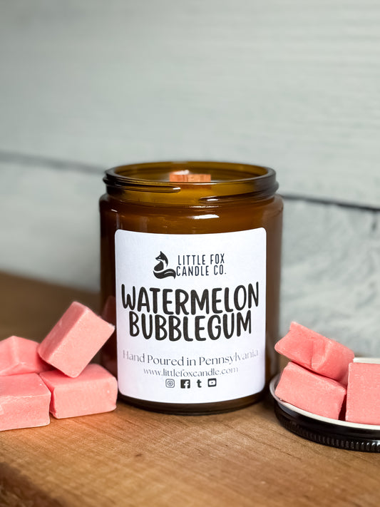 Watermelon Bubblegum Wooden Wick Candle