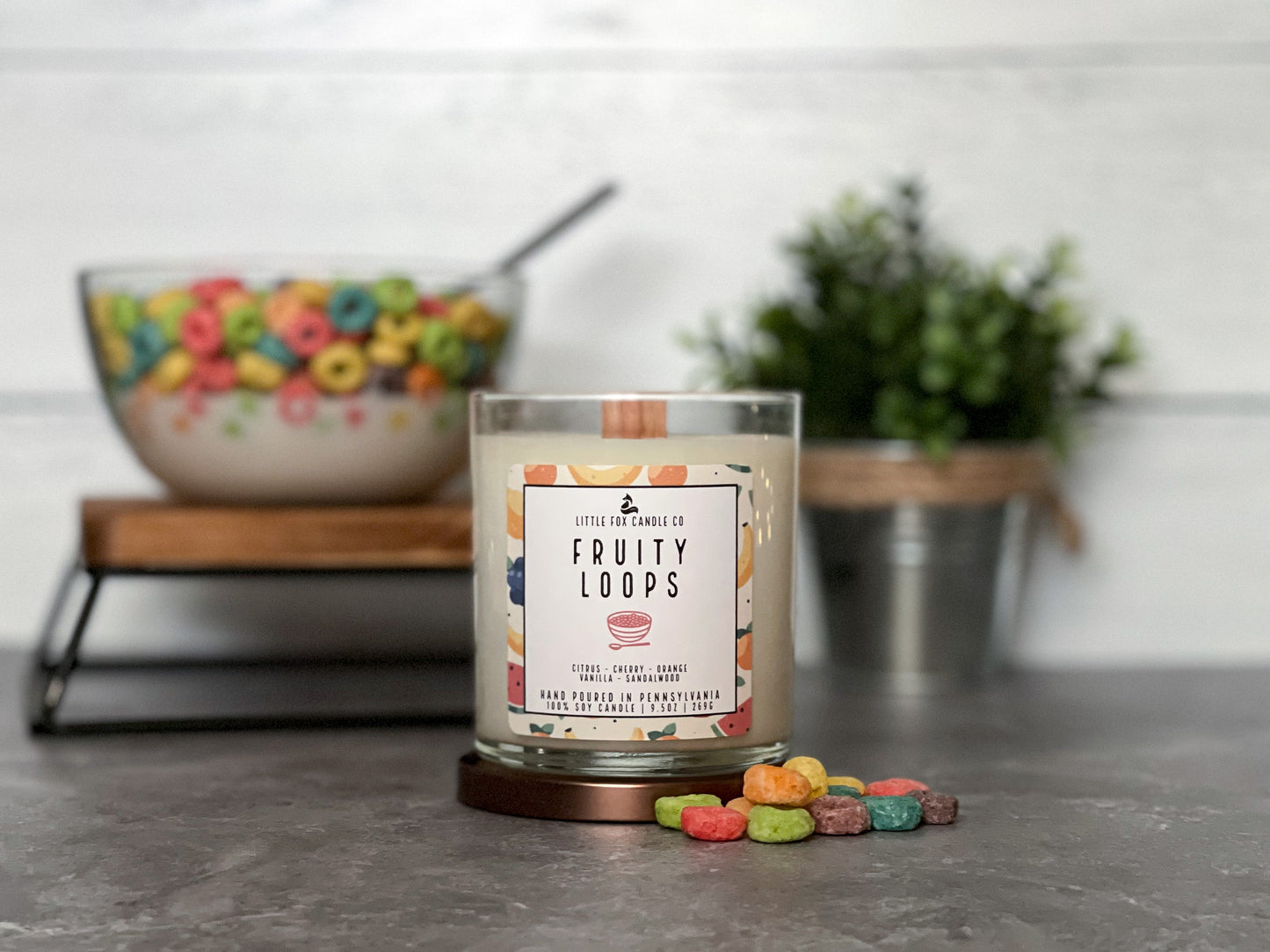 Fruity Loops Wooden Wick Candle