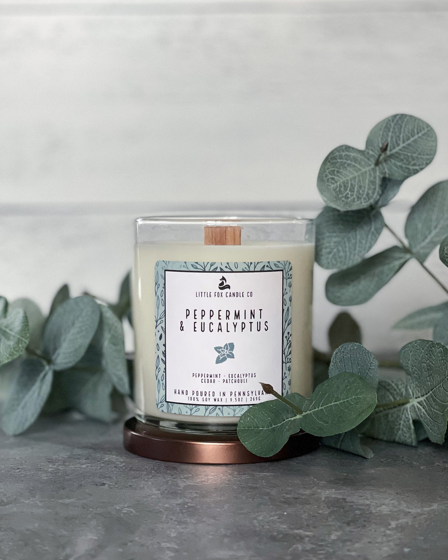 Peppermint & Eucalyptus Wooden Wick Candle